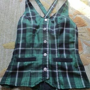 Green Plaid Corset Vest from Royal Bones